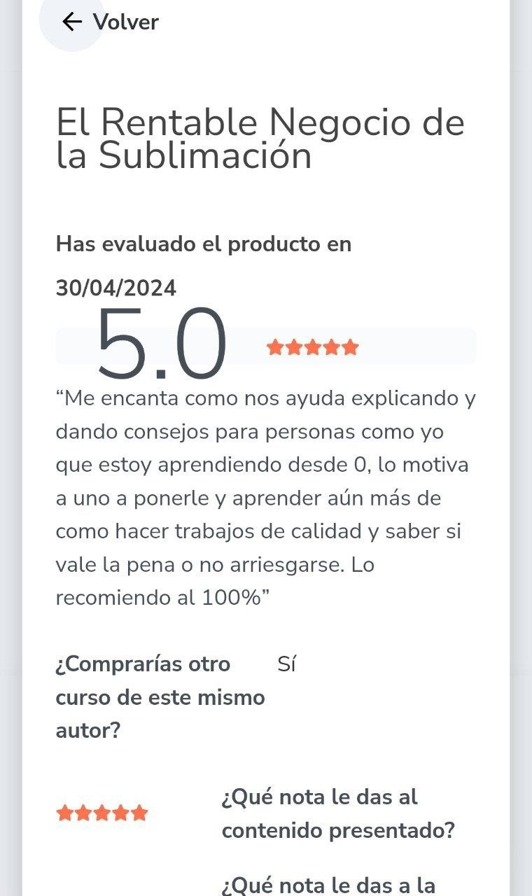 Testimonio curso sublimación 8